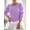 Dámský svetr a pulovr Fashionweek Dámský měkký lehký volný svetr NB6903 Lila
