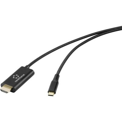 Renkforce USB-C® / HDMI kabel USB-C ® zástrčka, Zástrčka HDMI-A, USB-C ® zásuvka 1.00 m černá RF-7116128 s nabíjecí zásu – Hledejceny.cz