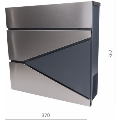 Poštovní schránka, A4, AISI410/pozink, RAL7016 – Sleviste.cz