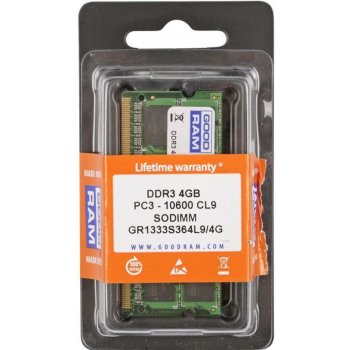 GOODRAM SODIMM DDR3 4GB 1333MHz CL9 GR1333S364L9/4G