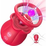 SuperLove 3in1 Rose Vibrator Sucking & Licking & Vibrating Red – Zboží Dáma