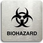 Accept Piktogram "biohazard II" (80 × 80 mm) (stříbrná tabulka - černý tisk bez rámečku) – Zboží Mobilmania