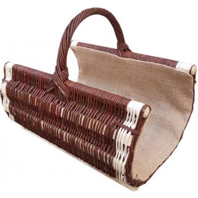 HRADIL Proutěný koš na dřevo zaoblený 50 x 34 cm tmavý – Sleviste.cz