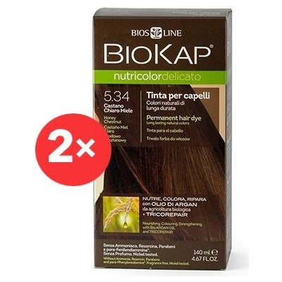 BIOKAP Nutricolor Delicato Honey Chestnut Gentle Dye 5.34 2 × 140 ml