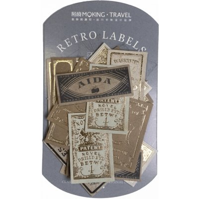 Retro samolepky (30 ks) - šedá – Zboží Živě