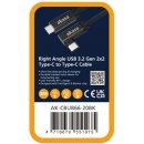 Akasa AK-CBUB66-20BK USB 3.2 Gen 2 Type-C na C, úhlový