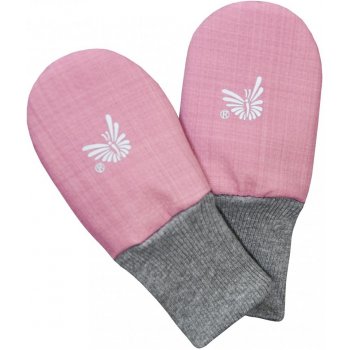 Zimní bezpalcové rukavice softshell s beránkem antique pink