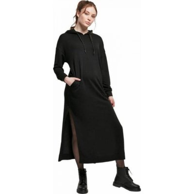 Urban Classics Ladies Modal Terry Long Hoody Dress dlouhé šaty černá