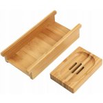 SONGMICS Podnos na vanu bambusový přírodní 75-109cm – Zboží Dáma