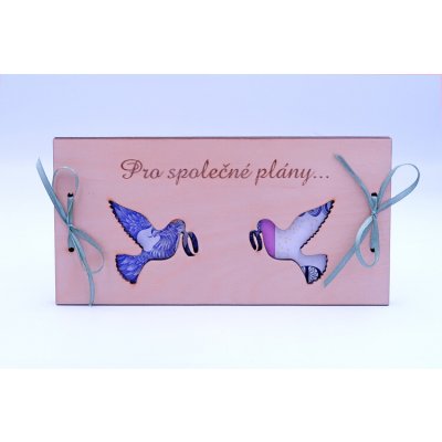 Dřevěné přání na peníze ke svatbě – Zboží Dáma