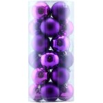 DECOLED Plastové koule prům. 8 cm fialové 12× lesklá 12× matná – Hledejceny.cz