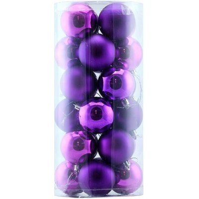 DECOLED Plastové koule prům. 8 cm fialové 12× lesklá 12× matná – Hledejceny.cz