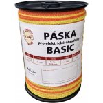 Páska BASIC 10 mm pro el. ohradník 4x0 16 mm Niro žluto oranž. 200 m – Sleviste.cz