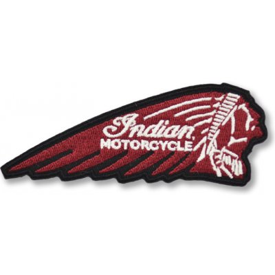 Moto nášivka Indian logo red 10 cm x 4 cm – Zboží Dáma