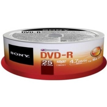 Sony DVD-R 4,7GB 16x, cakebox, 25ks (25DMR47SP)