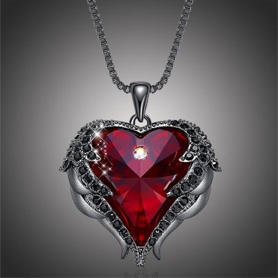 Éternelle Náhrdelník Swarovski elements andělská křídla NH2128-SN8080A(11) Červená – Zboží Dáma