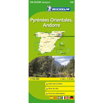 Pyreneje východ Andorra Španělsko mapa 1:150 000 MICHELIN – Hledejceny.cz