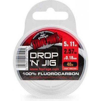 Fox Rage Fluorocarbon Strike Point Drop N Jig Line 40m 0,30mm 13,84lb