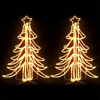 vidaXL LED vánoční stromky 2 ks. Skládací teplá bílá 87x87x93 cm – Zboží Mobilmania