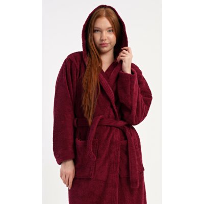 Vienetta Dámský župan dlouhý s kapucí Julie vínová – Zbozi.Blesk.cz