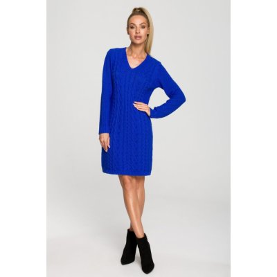 M713 Sweater dress with rounded neckline safír