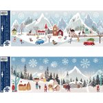 Okenní fólie zimní vesnička s glitrem 21 x 59,5 cm – Hledejceny.cz