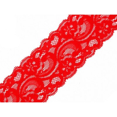 Prima-obchod Elastická krajka / vsadka šíře 55 mm, barva 2 červená – Zboží Dáma