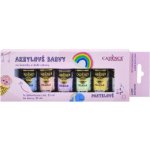 Cadence akrylové barvy na kamínky sada 6 pastelových barev + akrylový lak 25 ml – Sleviste.cz