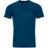 Pánské sportovní tričko Ortovox 185 Merino Tangram Logo Short Sleeve tmavě modrá