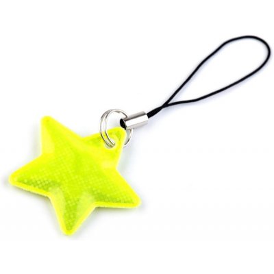 Poutko / taháček na jezdce reflexní hvězda žlutozelená