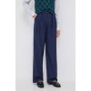 Dámské klasické kalhoty United Colors of Benetton dámské široké high waist 4E4QDF03Z.252 tmavo modré