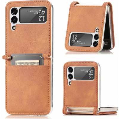 Pouzdro Forcell Litchi Pattern Folding Leather Samsung Galaxy Z Flip 3 hnědé