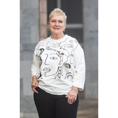 Vzorovaná mikina VISAGE Bílá – Zboží Dáma