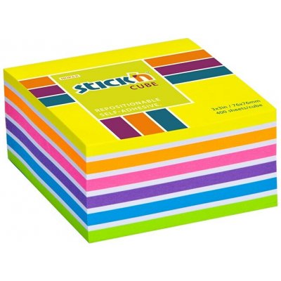 Samolepicí blok na poznámky STICKN 76 × 76 mm, neonově žlutý mix, 400 listů, 21539 – Hledejceny.cz