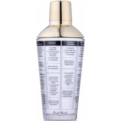 Shaker na koktejly s recepturami sklo / nerez 480 ml – Zbozi.Blesk.cz