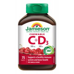 JAMIESON Vitamíny C a D3 třešeň cucací 75 tablet