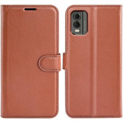 Litchi knížkové na Nokia C32 - hnědé – Zboží Živě