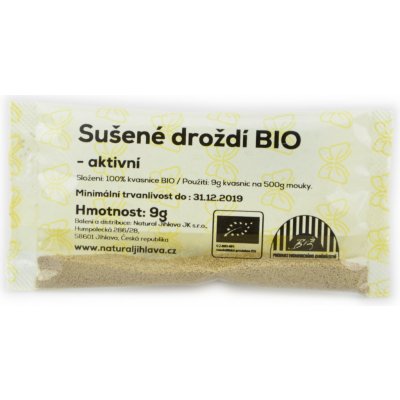 Natural Jihlava sušené droždí aktivní Bio 9 g – Zbozi.Blesk.cz