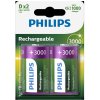 Baterie nabíjecí Philips D 3000mAh 2ks R20B2A300/10