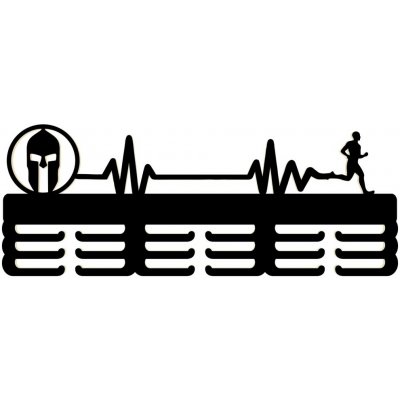 LYMFY Dřevěný věšák na medaile malovaný 55cm SPARTAN PULZ BEH černá – Zboží Dáma