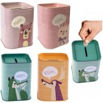 Kovová dětská pokladnička se zvířátkem 11 × 8 cm – Zboží Dáma