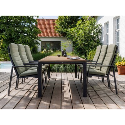 Concept teak Milano stolní souprava 1+6 olivově zelená – Hledejceny.cz