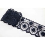 Vyšívaná krajka - tmavě modrá - šířka 8 cm – Zbozi.Blesk.cz