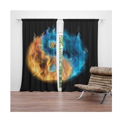 Sablio Závěs Ohnivé jin a jang: 2ks 140x250cm – Hledejceny.cz