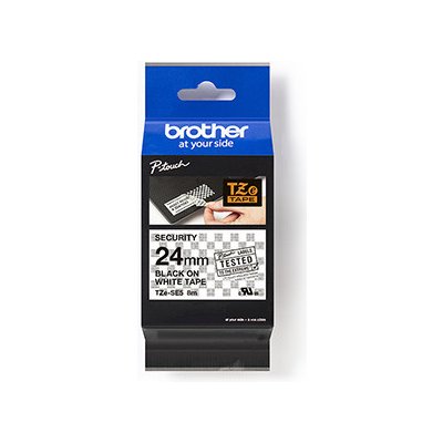 Brother TZE-SE5 bílá / černá - security tape; TZESE5 – Sleviste.cz