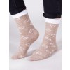 YO Ponožky SKA0129G béžové s bílými srdíčky