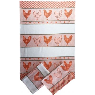 Sleep-well Utěrka Extra savá 50x70 Slepičky oranžové 3 ks rozměr 50x70 cm. – Sleviste.cz
