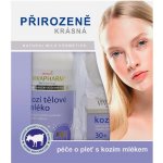 Vivapharm Pleťový krém s kozím mlékem 50 ml + sprchový gel s kozím mlékem 400 ml + Masážní žíňka Versace Dylan Blue Pour Femme EDP 50 ml + tělové mléko 50 ml + sprchový gel 50 ml dárková sada – Zboží Mobilmania