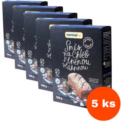 Nominal Bezlepková směs na chléb se lněnou vlákninou 5 x 0,5 kg – Zboží Dáma