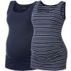 Těhotenské a kojící tričko Esmara dámský těhotenský top 2 kusy pruhy námořnická modrá